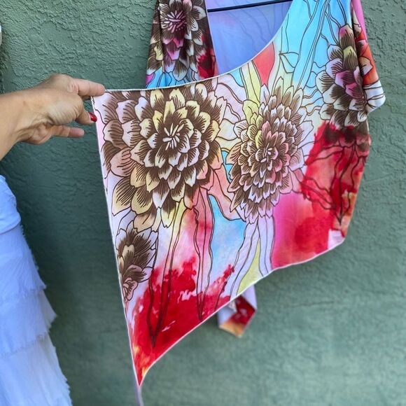 NWOT Carley Brown Designs Multicolored Flower CoverUp Kimono Shrug One Size - Picture 2 of 11